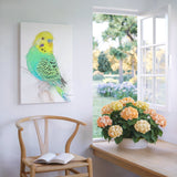 Turquoise & Sunshine Budgie Canvas Wall Art