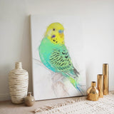 Turquoise & Sunshine Budgie Canvas Wall Art