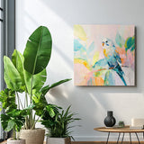 Feathers & Foliage Budgie Canvas
