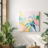 Feathers & Foliage Budgie Canvas