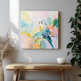 Feathers & Foliage Budgie Canvas