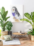 Harmony in Lavender and Ivory: A Budgie's Delight