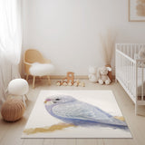 Chirpy Charm: Budgie Portrait Area Rug