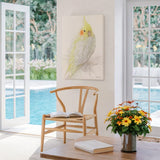 Sunny Serenade: The Yellow and White Cockatiel Canvas Artwork