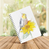 Perched Sunflower Ponderings Spiral Notebook