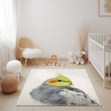 Cockatiel Beauty: Colorful Area Rug