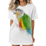 Colorful Green Cheeked Conure Bird Art Tee