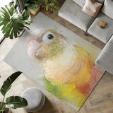 Conure Beauty: Colorful Area Rug