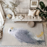 Steely Gaze: Gray Hawk Portrait Rug