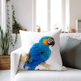 Blue and Yellow Macaw Elegance Pillow III