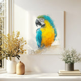 lue & Yellow Macaw – Tropical Bird Wall Art
