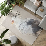 Noble Stature: Secretarybird Portrait Area Rug