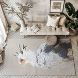 Noble Stature: Secretarybird Portrait Area Rug