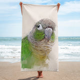 Green Conure Beach Towel