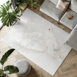 Peaceful Elegance: White Dove Portrait Rug