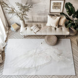 Peaceful Elegance: White Dove Portrait Rug