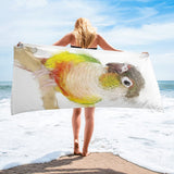 Pineapple Green Cheeked Conure Beach Towel IV