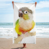 Pineapple Green Cheeked Conure Beach Towel IV